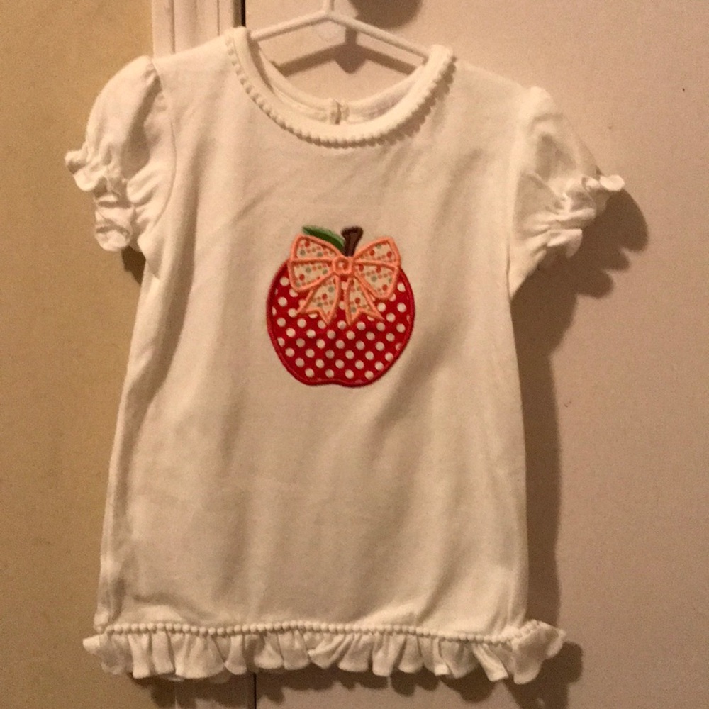Girls white short sleeve boutique shirt